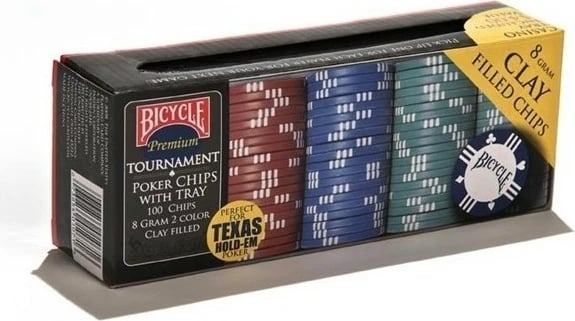 Set çipsash pokeri Bicycle 100 copë, 8g, shumëngjyrëshe
