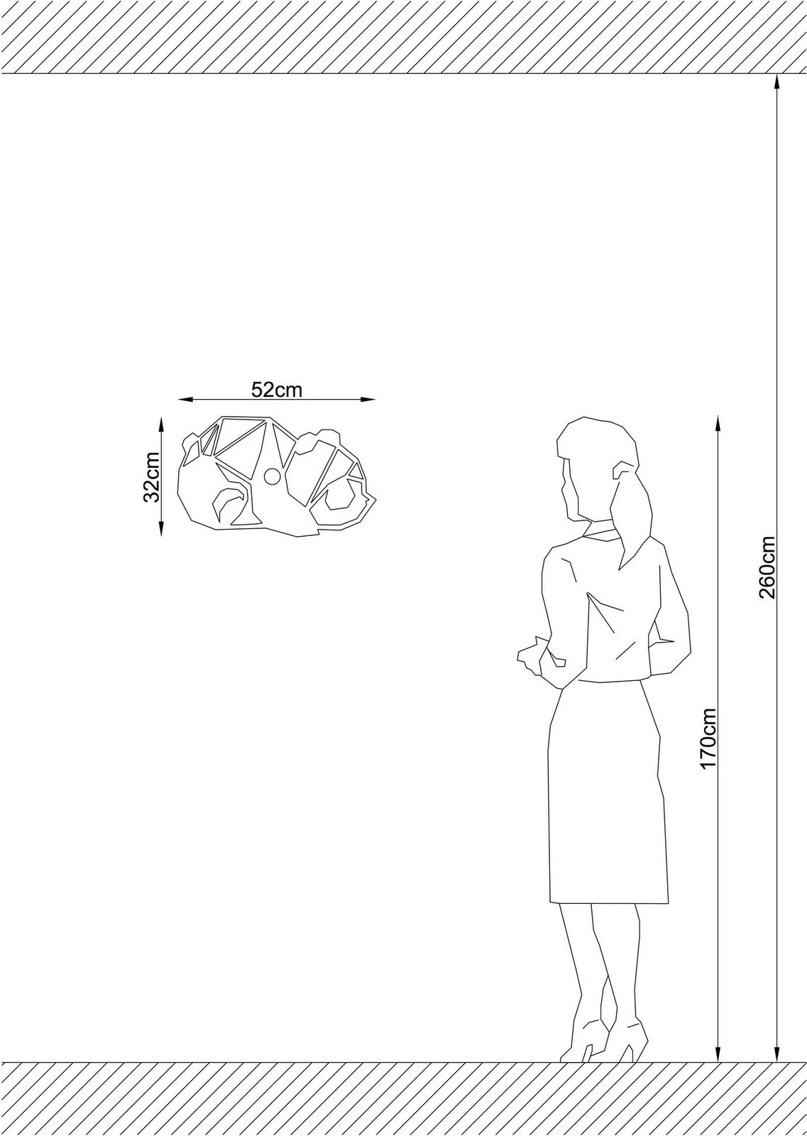 Llambë muri Opviq, dizajn kafshe, e zezë, W-027 Llambë muri Opviq, dizajn kafshe, e zezë, W-027