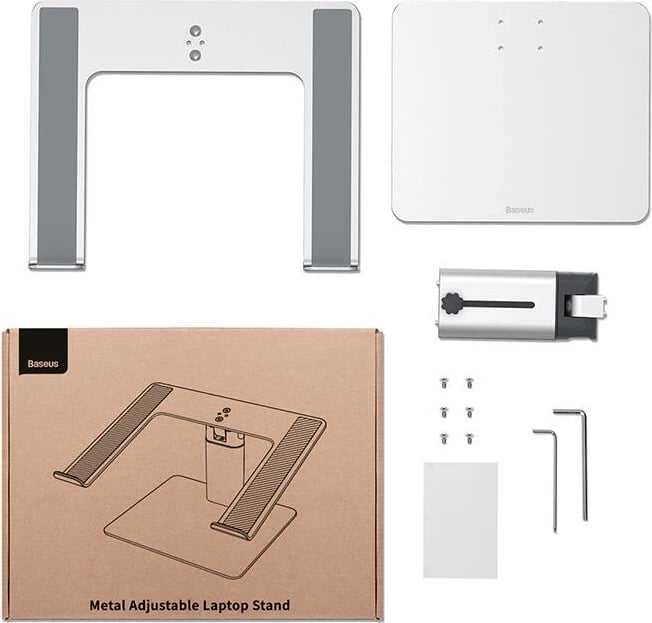 Mbajtës laptopi Baseus LUJS000012, i rregullueshëm, 11-17", argjendtë
