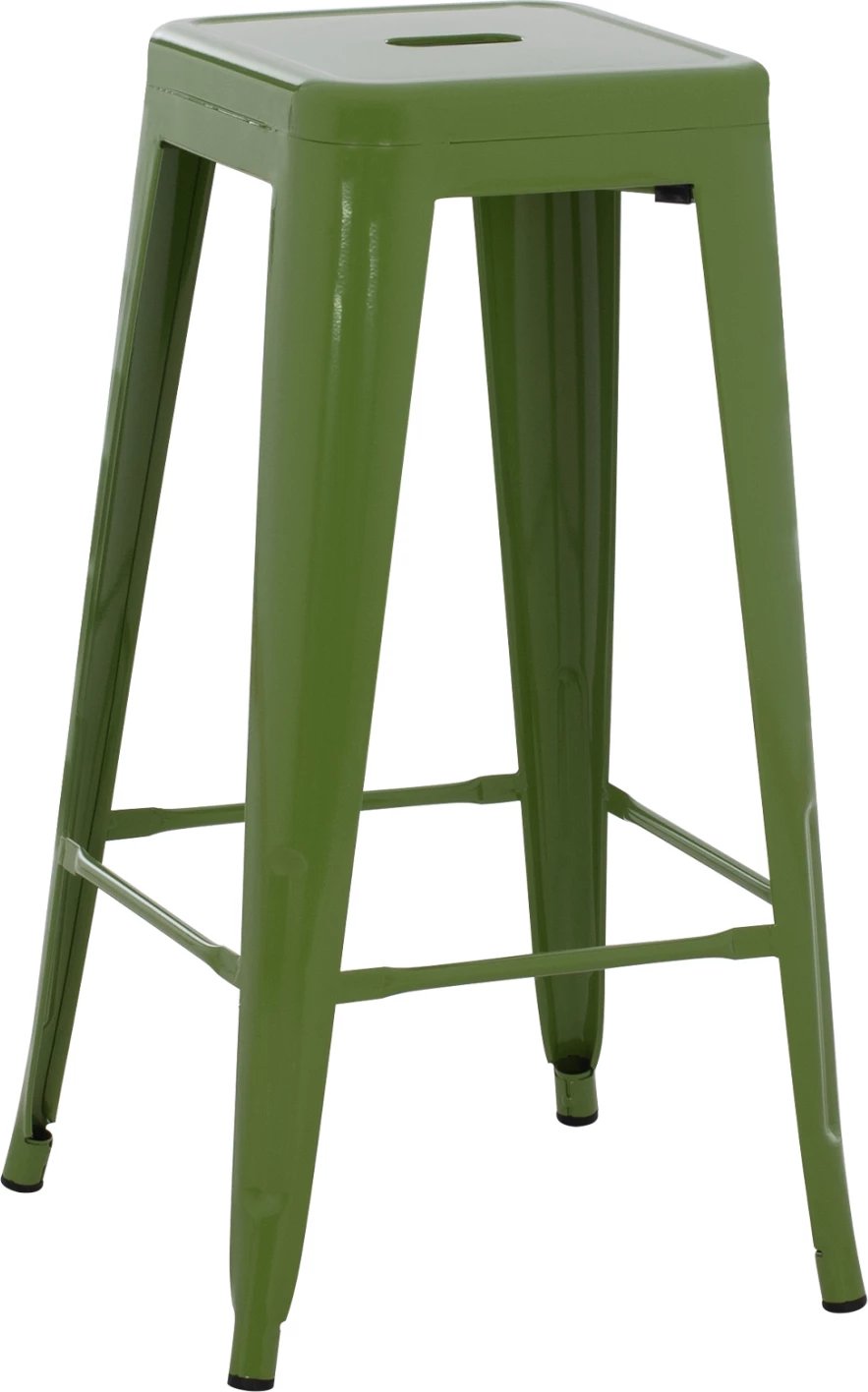 Karrige për bar MELITA-PRO FH8642.53 metalike, ngjyrë ulliri e çelët, 43x43x78Hcm