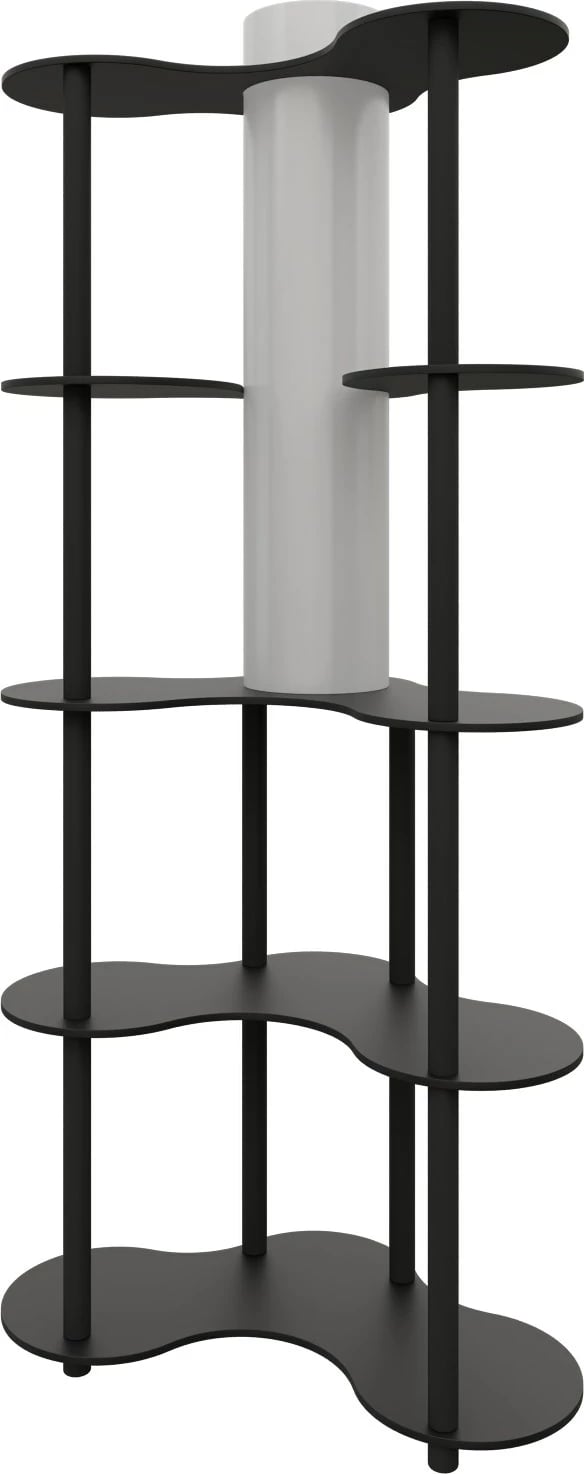 Raft modern për shtëpi ose zyrë, ngjyrë e zezë, Opviq KS-11112