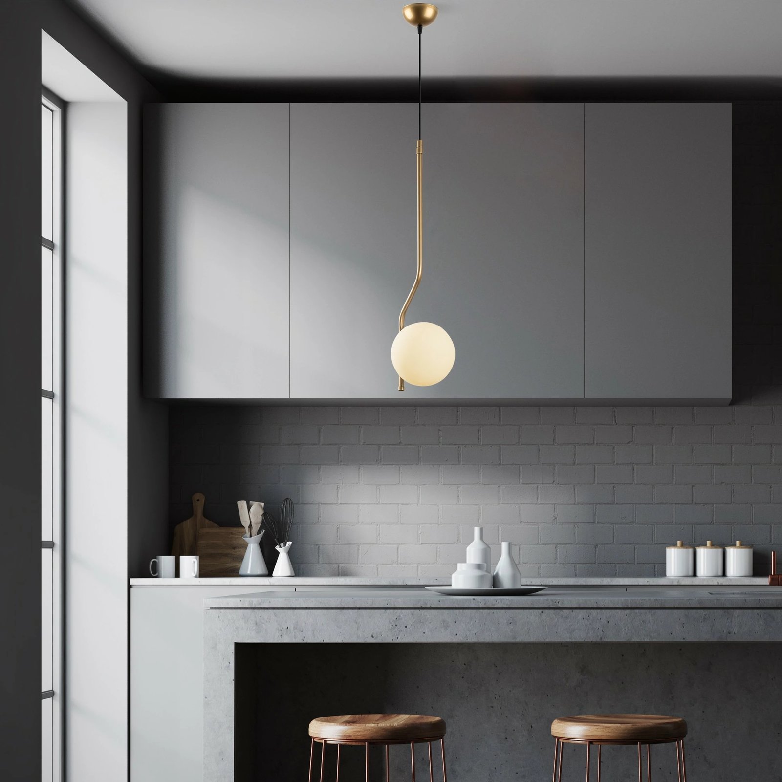 Llambë tavani Opviq Tulıp, ngjyrë ari, 70-100cm Llambë tavani Opviq Tulıp, ngjyrë ari, 70-100cm