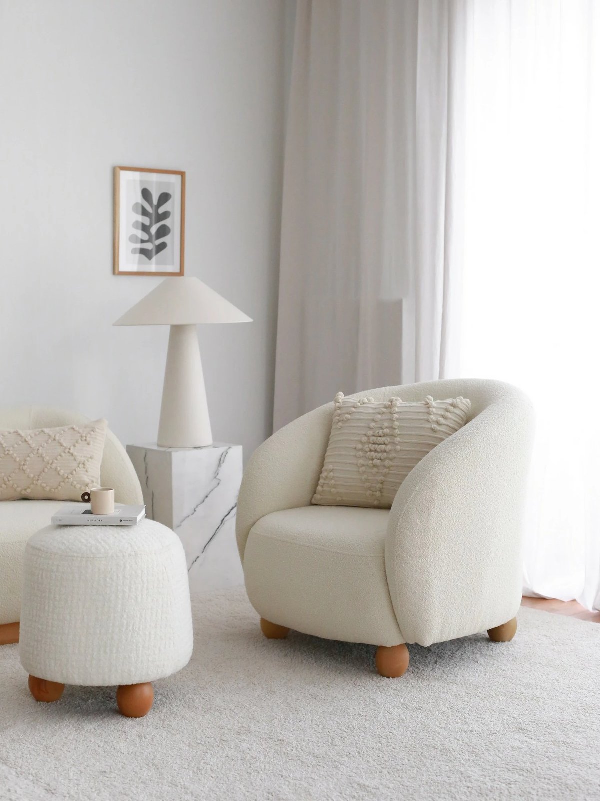 Karrige Wing Atelier del Sofa, Slon, e bardhë