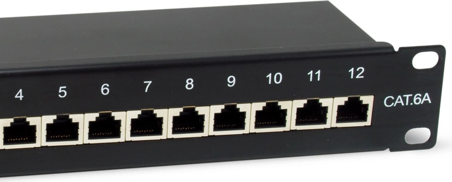 Panel rrjeti Equip 326623, 12 porta RJ-45, Cat6a, 10GBase-T, 1U, zi