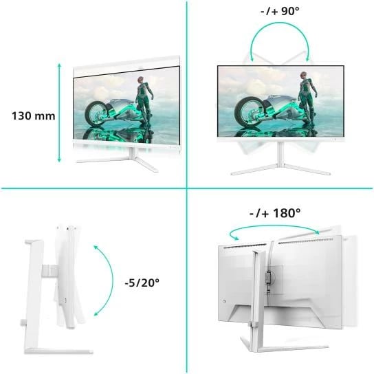 Monitor gaming, Philips Evnia 27M2N3501PA/00, 27" IPS, 260 Hz OC, 0.3 ms, e bardhë