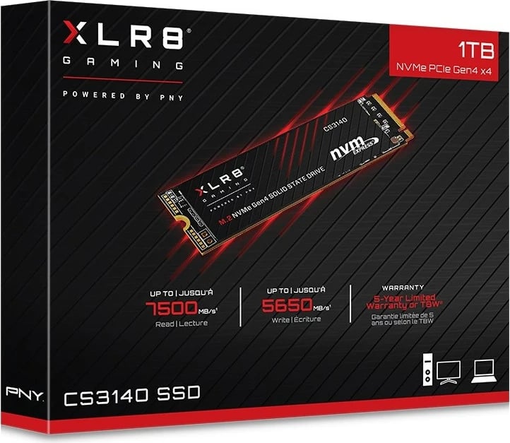 SSD PNY CS3140, 1TB, M.2 2280, PCI-Express, i zi