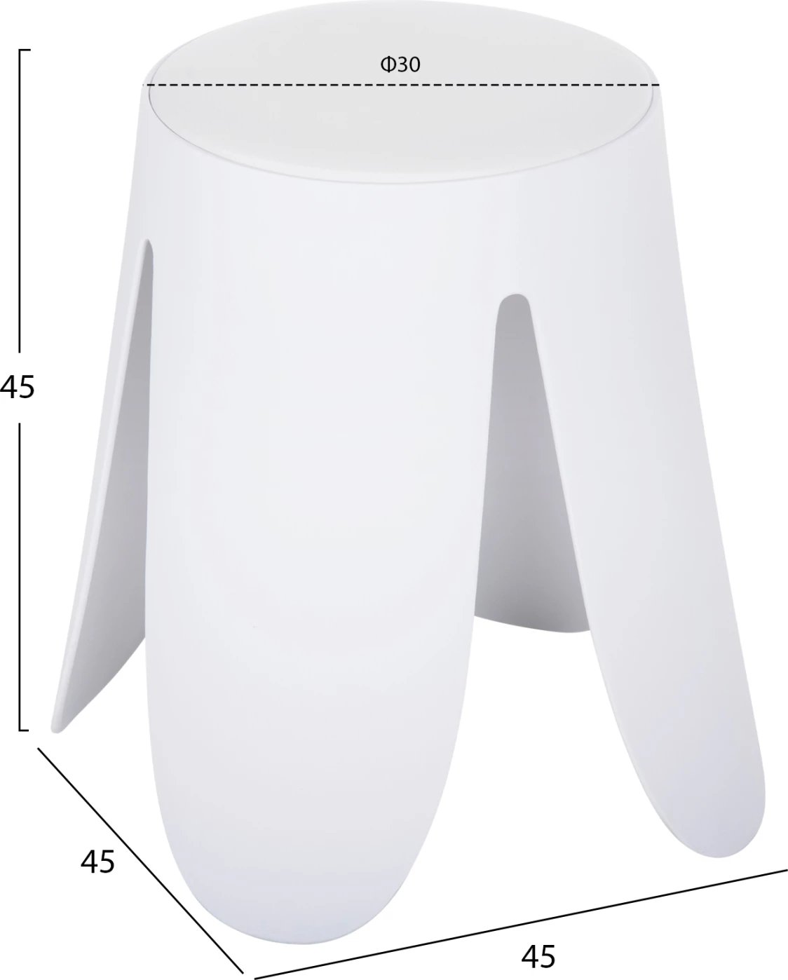 Karrige DENTY FH9619.01 polipropileni, ulëse PU, e bardhë, Φ30x45H cm
