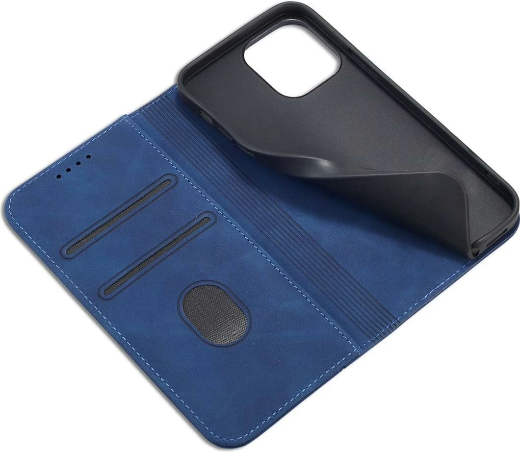 Mbështjellës Hurtel Magnet Fancy Case për iPhone 13 Pro Max, me portofol, mbajtës, kaltër