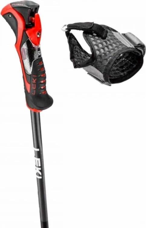 Shkopinj për ecje nordike Yakimasport, unisex, të zezë dhe të kuqe
