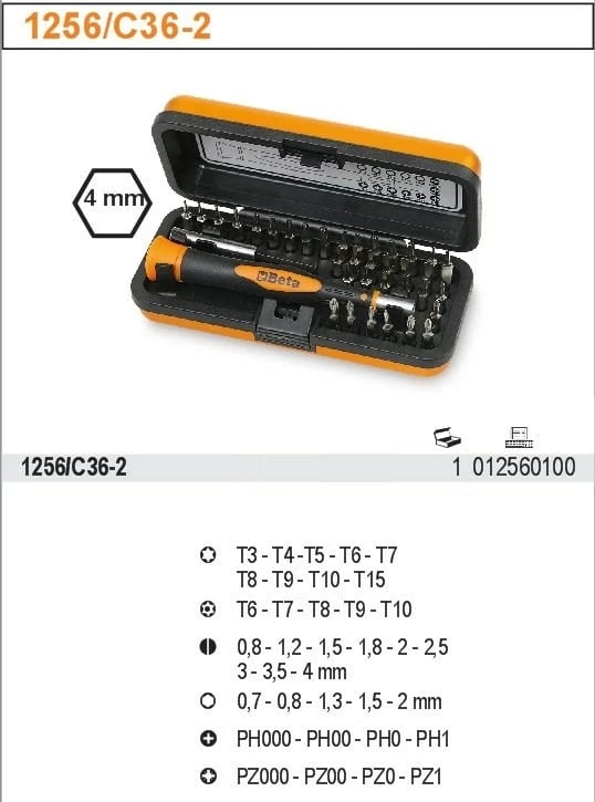 Set kaçavidash precize Beta 1256/C36-2 me 36 bita