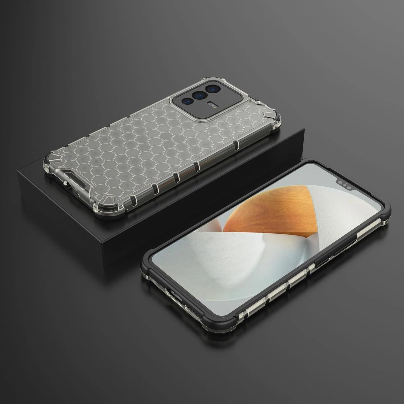 Mbështjellës Hurtel honeycomb për Vivo V23 5G, i zi Mbështjellës Hurtel honeycomb për Vivo V23 5G, i zi