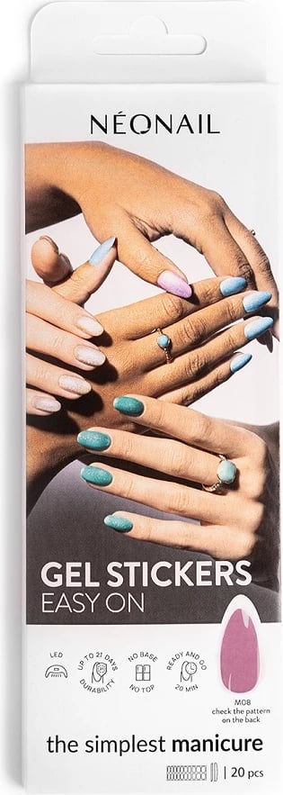 Ngjitëse gel për thonj për femra NeoNail Gel Stickers Easy On M08, 20 copë