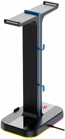 Mbajtëse kufjesh Havit TH650 me RGB, 2x USB, Gri