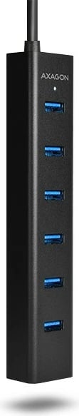 Hub USB 7-portësh AXAGON HUE-SA7BP, alumini, me adapter AC, i zi