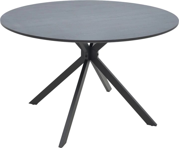 Tavolinë Xuson, ngjyrë gri e errët, këmbë metalike të zeza, 120x75cm