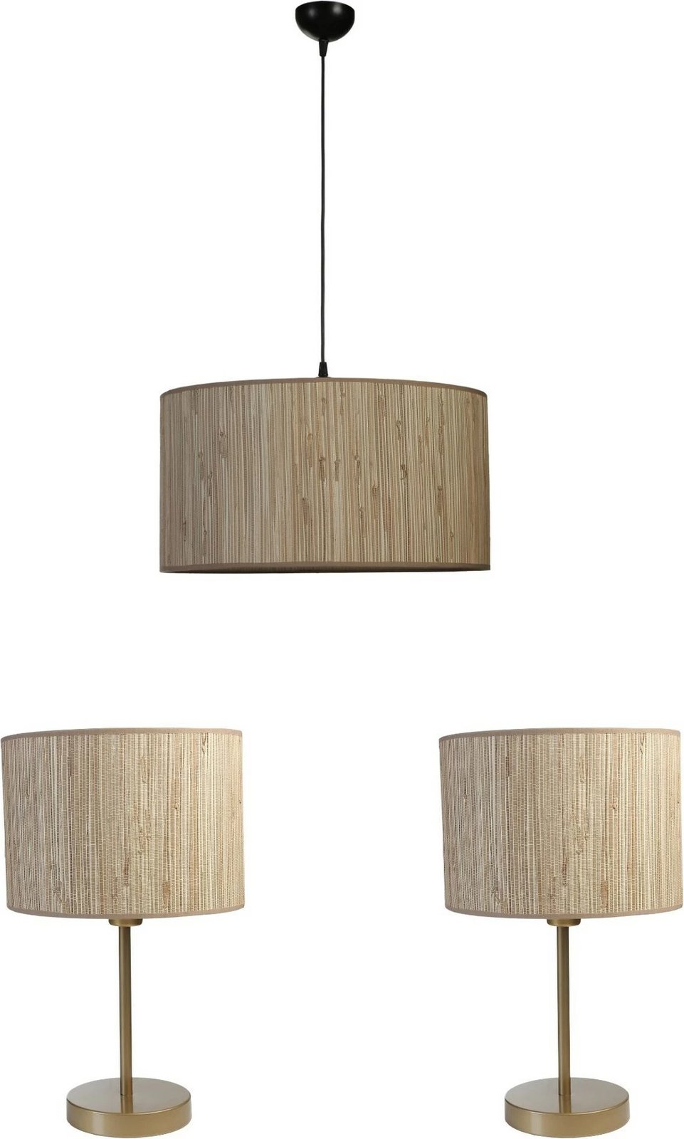 Set llambë tavani dhe tavoline Opviq, krem, 8870-8
