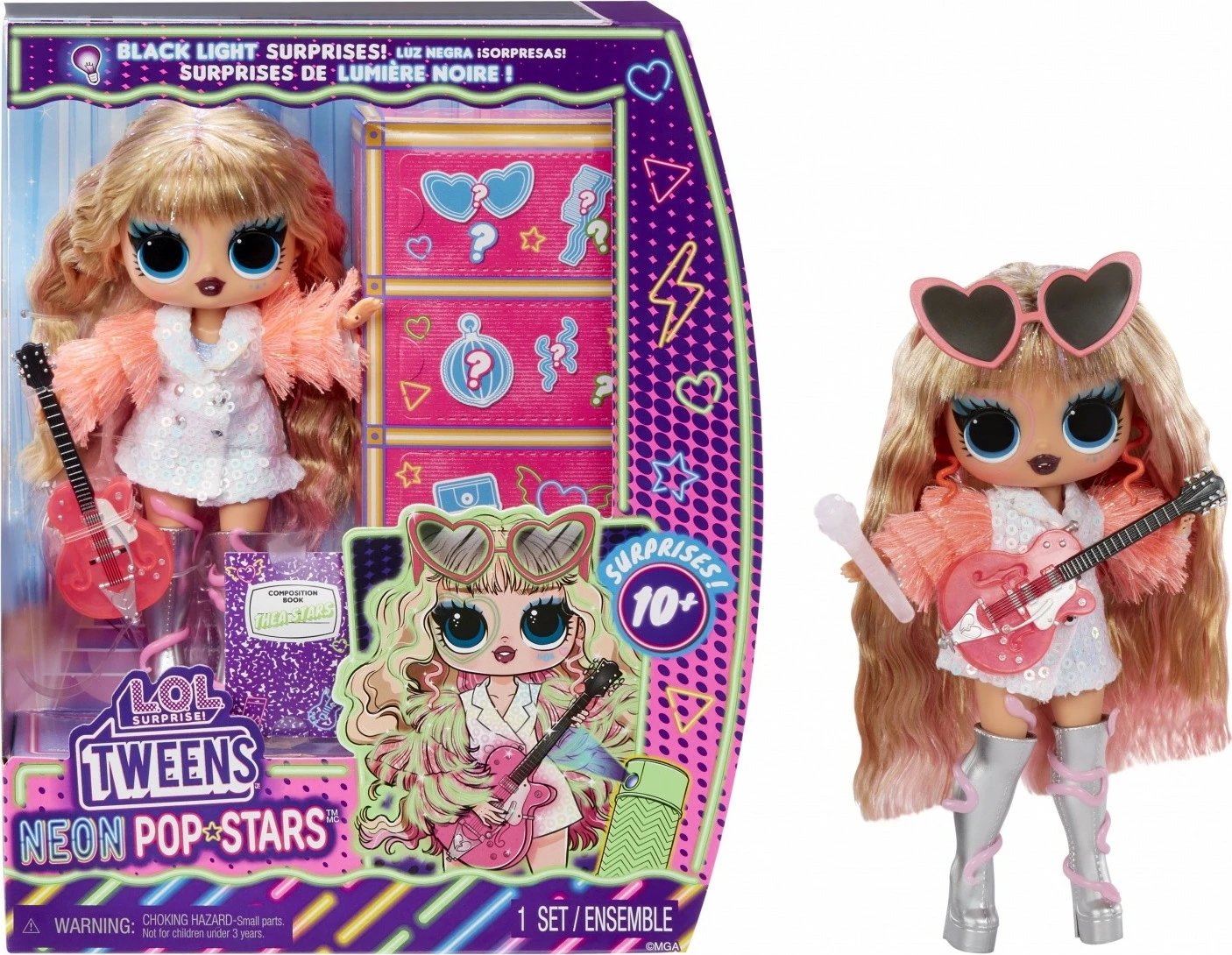 Kukull L.O.L. Surprise Tweens Neon Pop Stars Thea Stars me aksesorë, për vajza