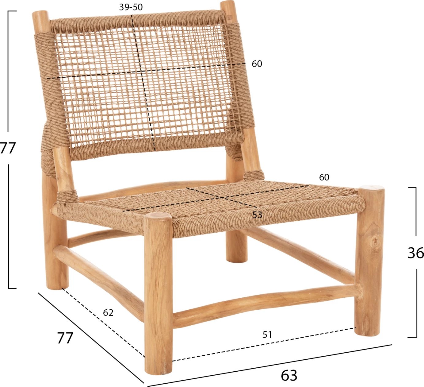 Set salloni për jashtë 4 pjesë, dru teak, ratan sintetik, ngjyrë natyrale