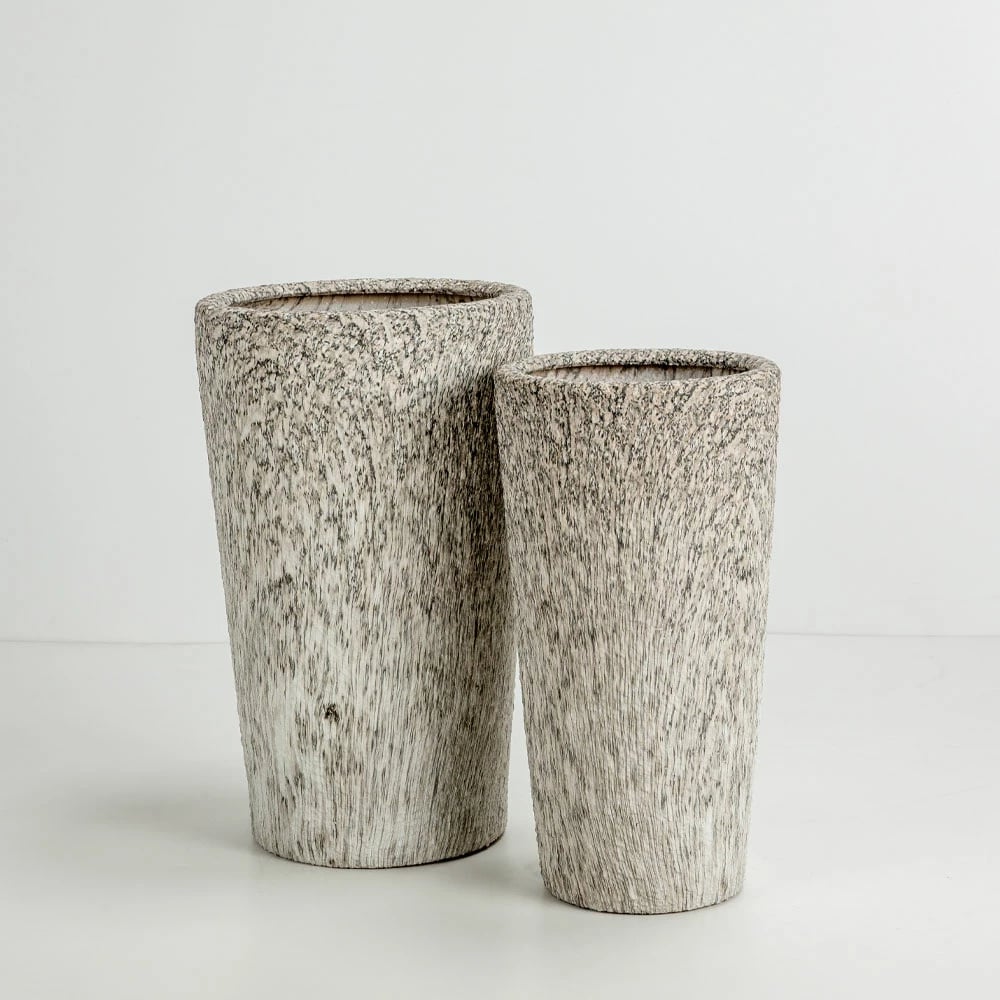 Set vazo KANCHE, 2 copë, qeramikë, bezhë-e zezë, 32x32x53cm