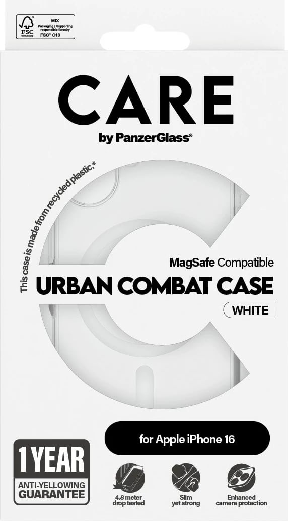 Mbështjellës PanzerGlass CARE Case Flagship MagSAFE për iPhone 16, transparent
