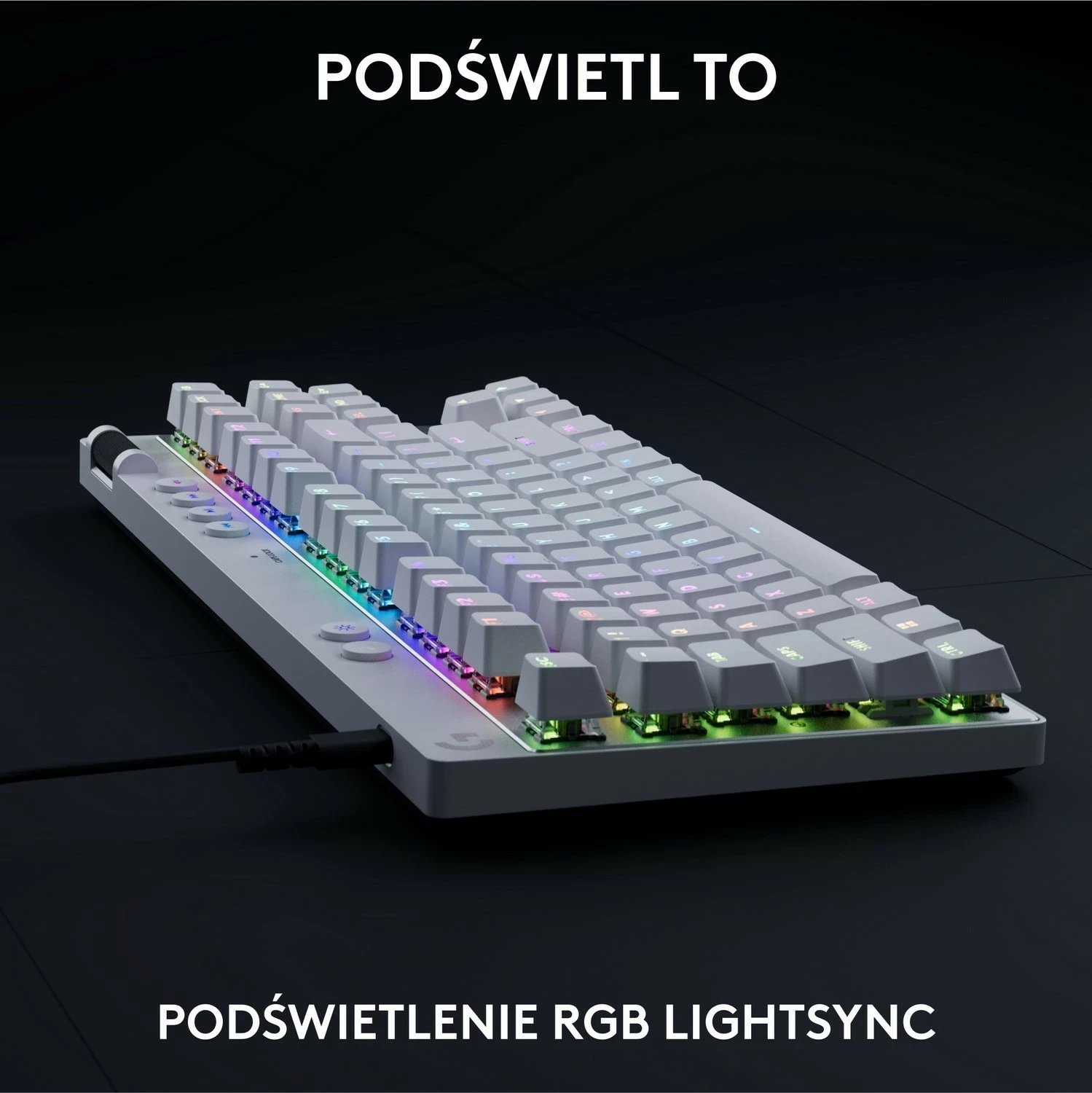 Tastierë Logitech G Pro X TKL Rapid, RGB, e bardhë