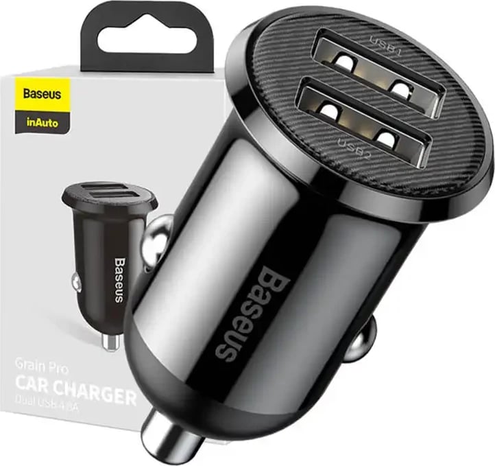 Karikues veture Baseus Grain Pro CCALLP-01, 2x USB-A, 24W, argjend