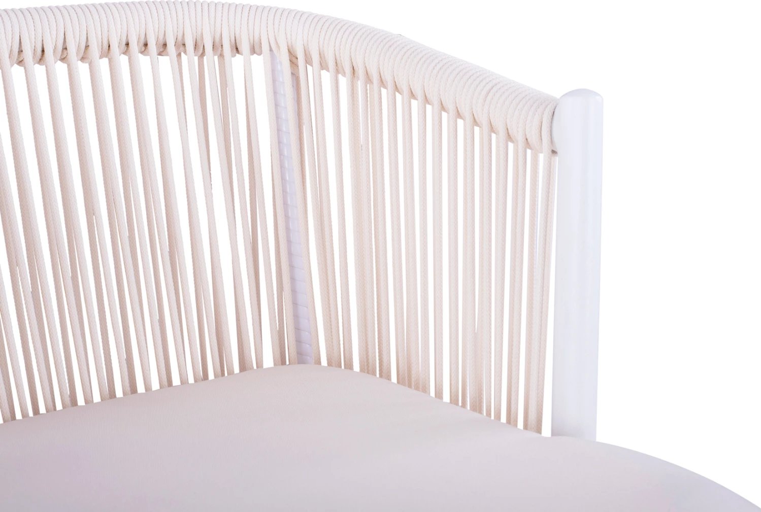 Karrige për bar me kornizë metalike dhe litar, e bardhë, FH5714.03, 46x54x101 cm