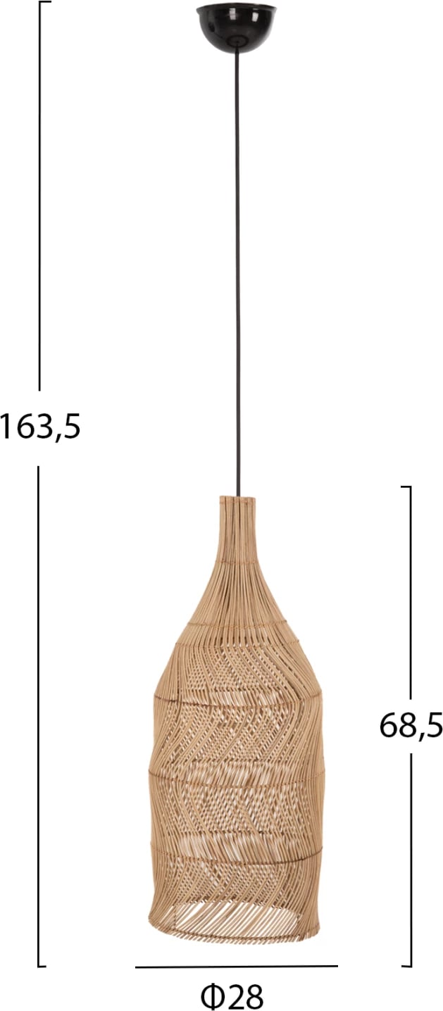Llambë tavani varëse, ratan natyral, Φ28x163.5cm Llambë tavani varëse, ratan natyral, Φ28x163.5cm