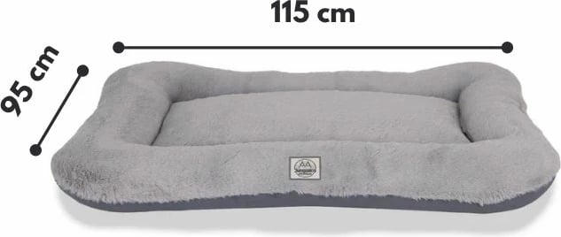 Shtrat për qen Sally, Paws & Whiskers, 95x115 cm, gri