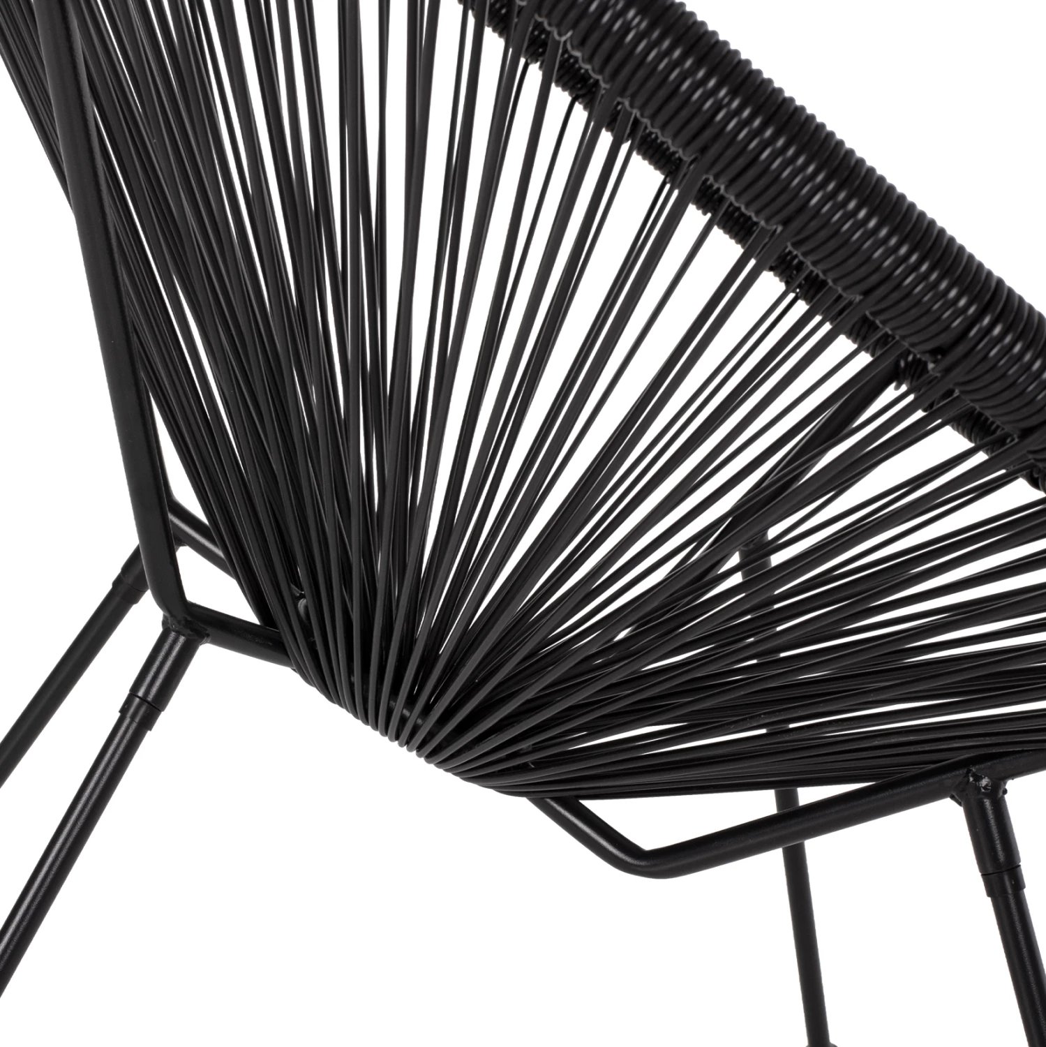 Karrige ACAPULCO lloj foleje, metal i zi dhe ratan i zi, FH5872.01, 70x73x79 cm