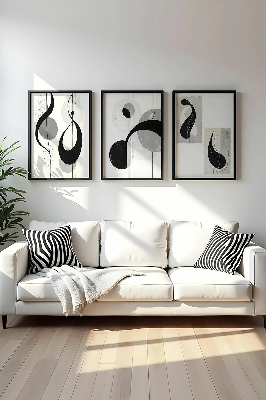 Set pikturash dekorative me kornizë, MDF, Wallity, Huhu437, 3 copë, 50x70cm