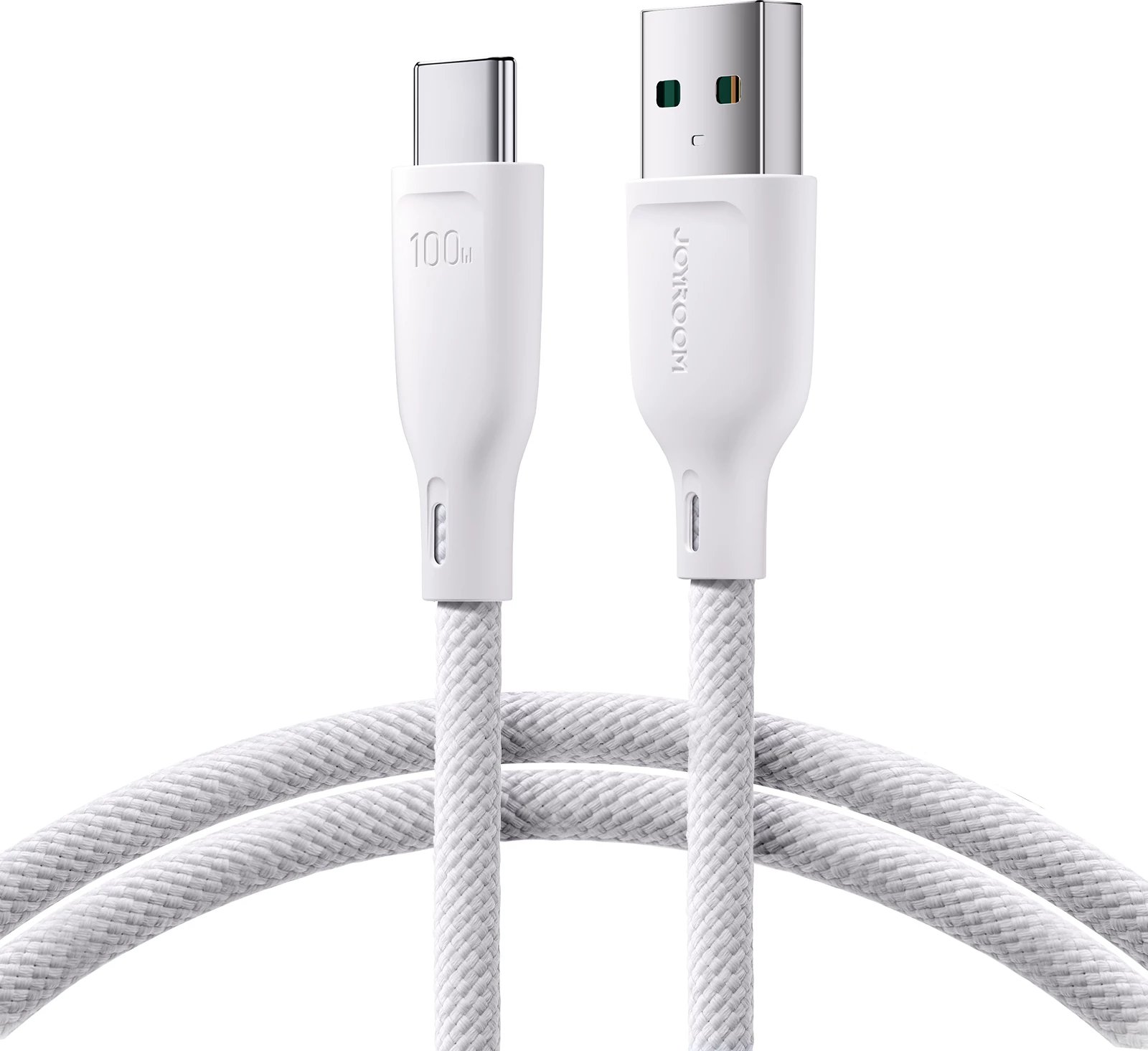 Kabllo Joyroom Multi-Color Series S-A34, USB-A / USB-C, 1m, 100W, Bardhë
