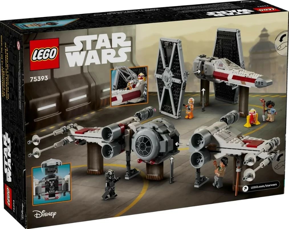 Set LEGO Star Wars 75393 Hybrid TIE Fighter dhe X-Wing, 1063 pjesë, ekstra i madh