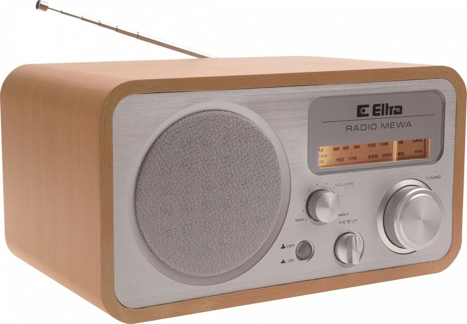 Radio tavoline Eltra MEWA, druri i lehtë, mono, AM/FM, alumini