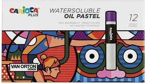 Markerë vajorë Carioca Plus, 12 copë, Ngjyra të Ndritshme