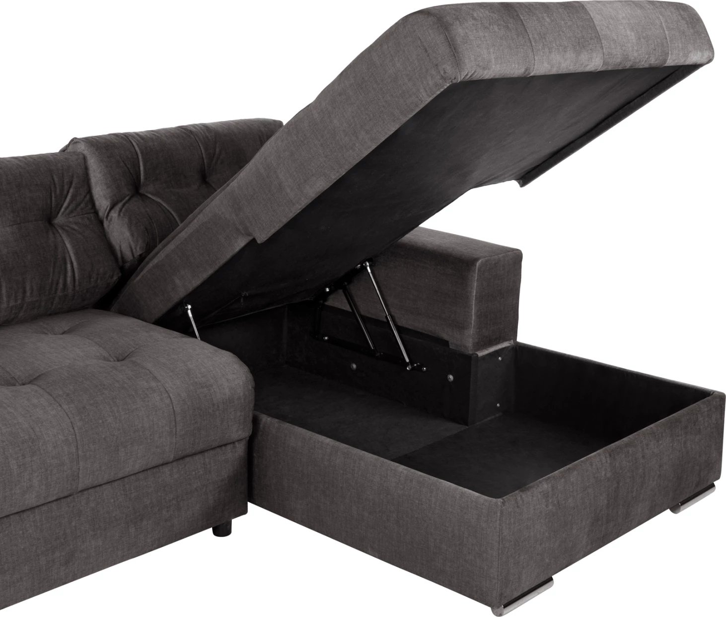 Divan këndor (djathtas) me hapësirë magazinimi CLANCY FH3281.02R pëlhurë antracit 308x181x92H cm
