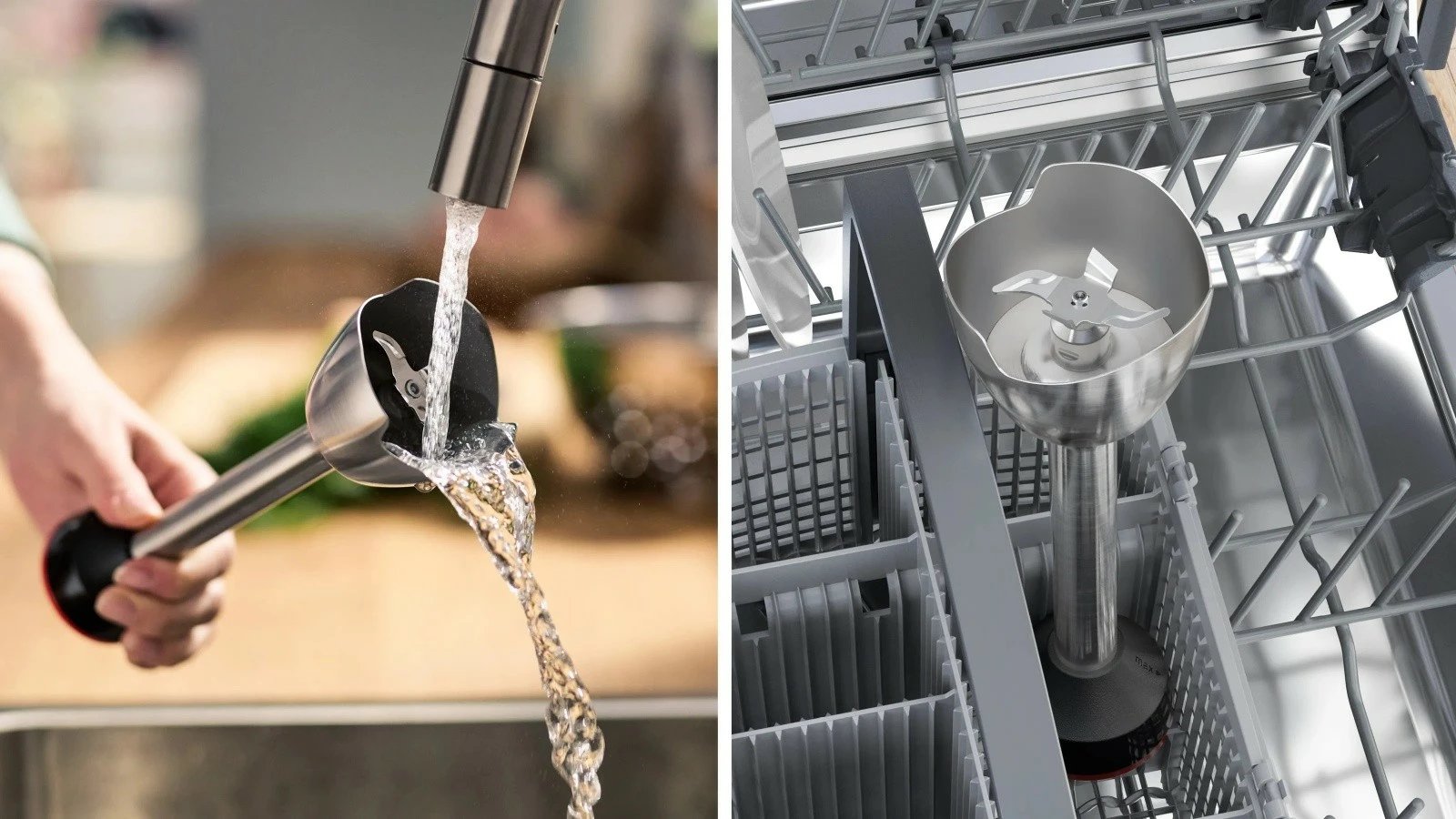 Blender dore, Bosch, MSM4W220, 600 W, rregullim i pandërprerë i shpejtësisë, gotë 0.6 L, trup çelik inox, e bardhë, set me grirës dhe gotë