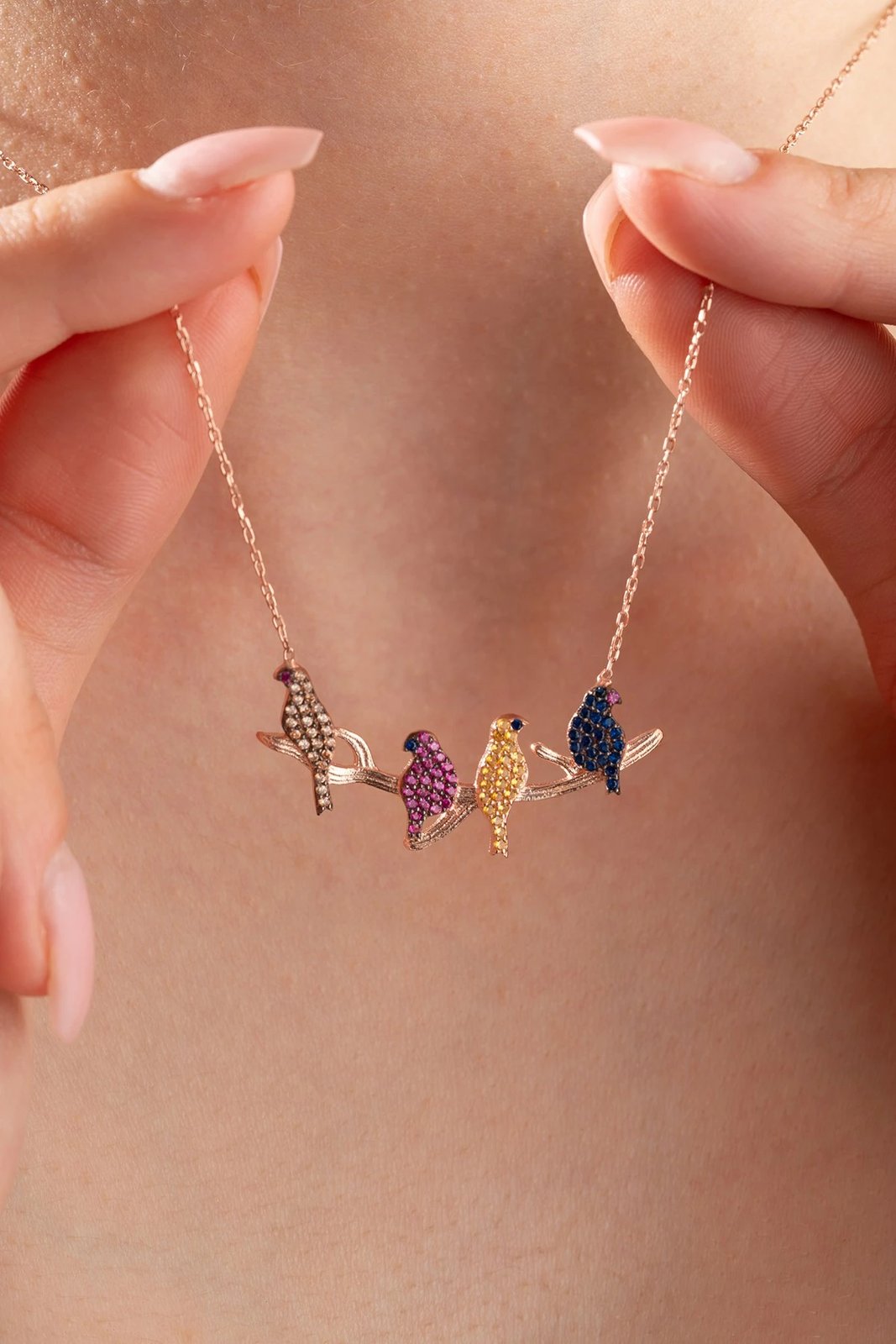 Varëse argjendi, ngjyrë rozë ari, kaltër navy dhe fuchsia, Jumeon, TRDYL679 Varëse argjendi, ngjyrë rozë ari, kaltër navy dhe fuchsia, Jumeon, TRDYL679