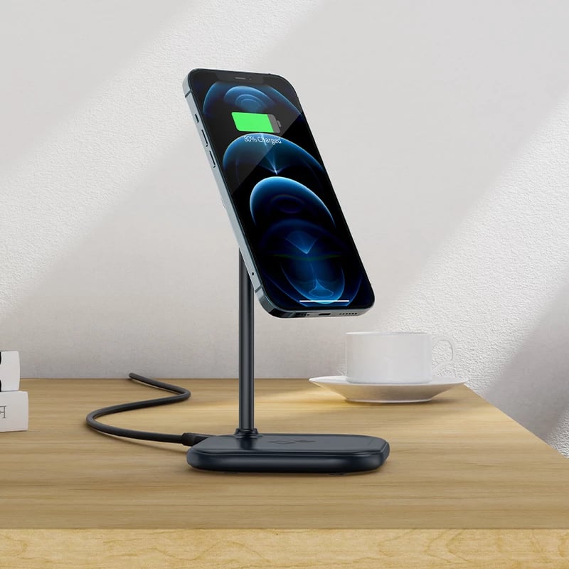 Karikues wireless Acefast E6, 15W, MagSafe, për iPhone dhe AirPods, Gri