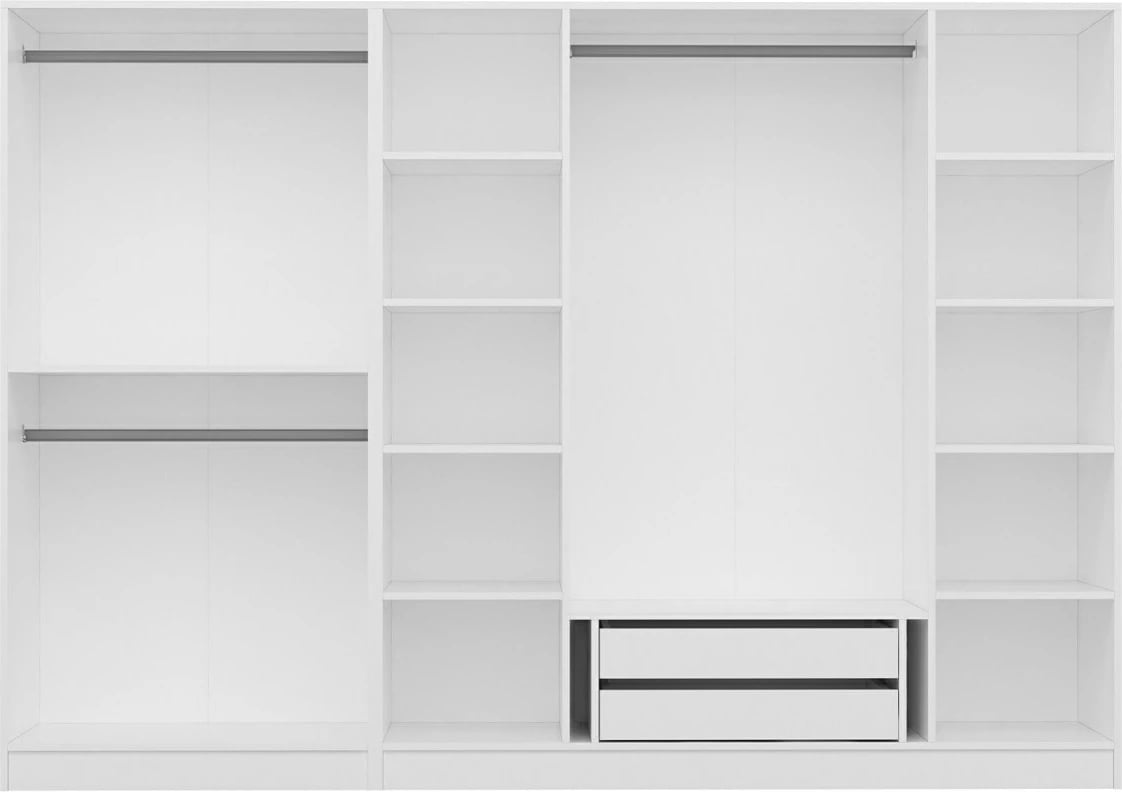 Dollap Hanah Home, Kale - 5033, i bardhë, shumë rafta, 270x210x52cm