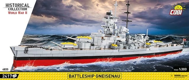 Set ndërtimi Cobi Klocki Battleship Gneisenau, 2417 pjesë, Historical Collection, gri/e kuqe Set ndërtimi Cobi Klocki Battleship Gneisenau, 2417 pjesë, Historical Collection, gri/e kuqe