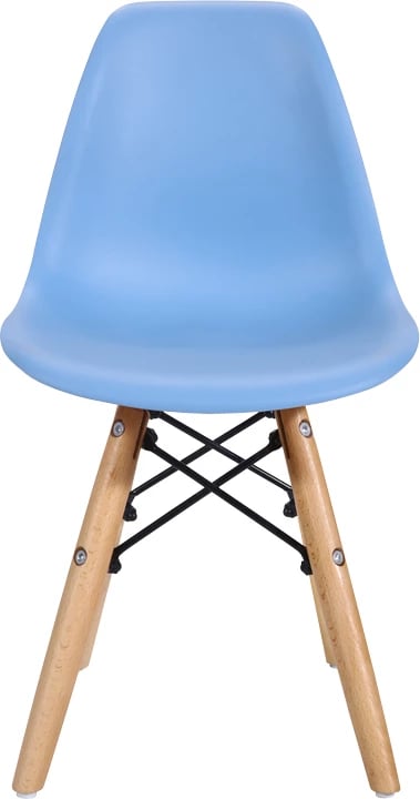 Karrige për fëmijë Julita, PP blu, dru ahu natyral, 35x31x57.5cm