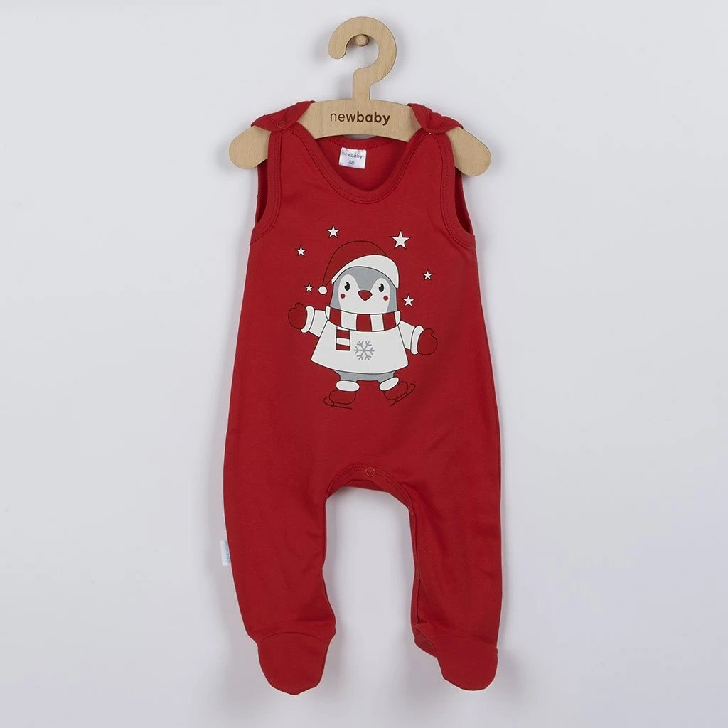 romper për bebe NEW BABY Winter Penguin, 100% pambuk, madhësia 56 (0-3m), e kuqe