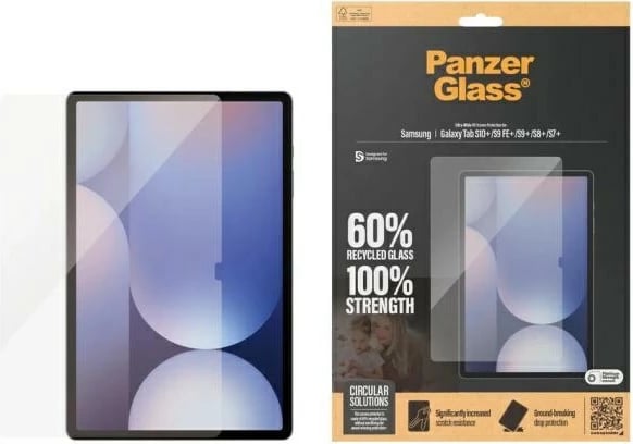 Xham mbrojtës PanzerGlass Ultra-Wide Fit për Samsung Galaxy Tab S7+ / S8+ / S9+ / S9 FE+ / S10+