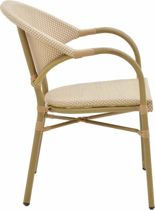 Karrige Elyza alumini natyral-bezhë tekstilene 57x62x84cm