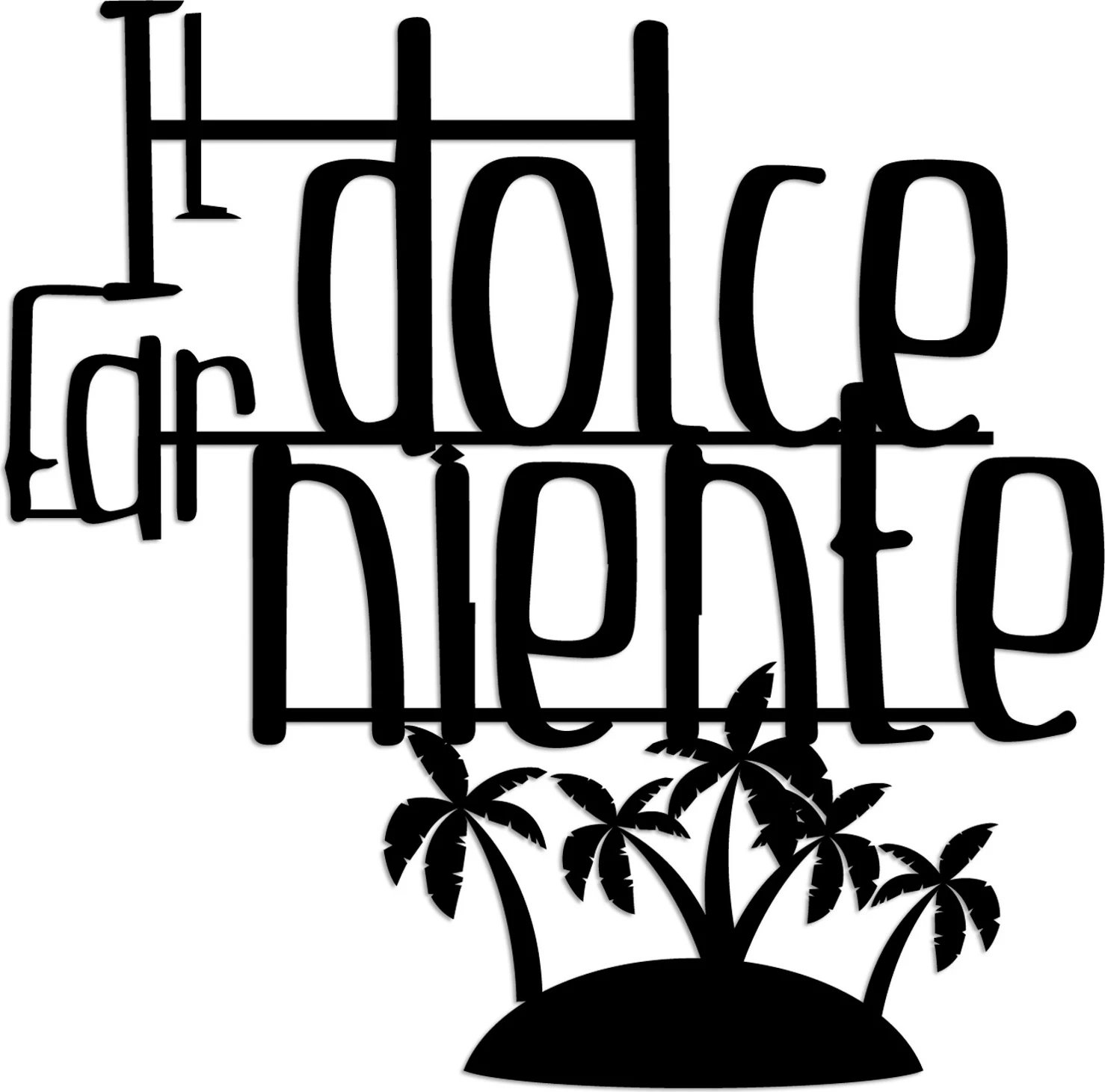 Aksesor dekorativ metalik për mur, Wallity Dolce Far Niente 4, ngjyrë e zezë, 56x56cm