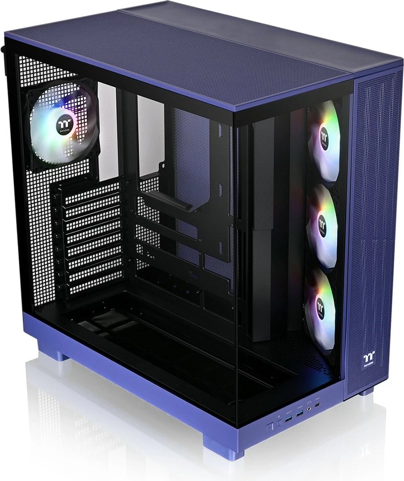 Kasë Thermaltake View 380 XL TG ARGB, Midi Tower, xham i temperuar, blu