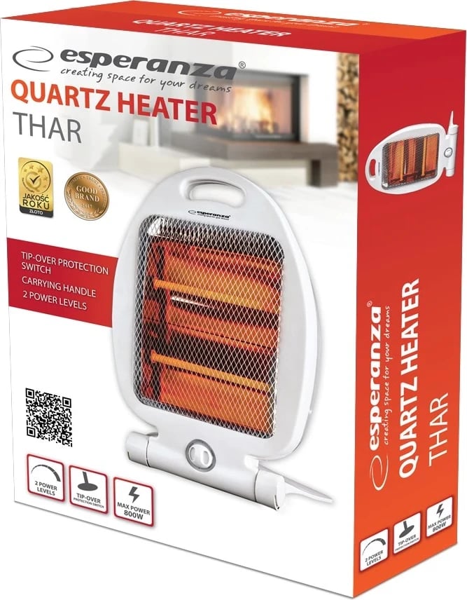 Ngrohës elektrik me kuarc Esperanza EHH009, 400W/800W, i Bardhë