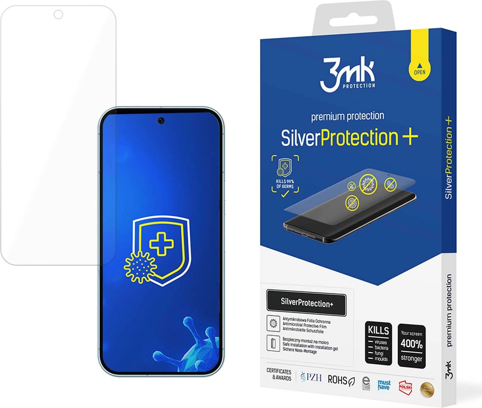 Film mbrojtës antibakterial 3mk SilverProtection+ për Google Pixel 9 / 9 Pro