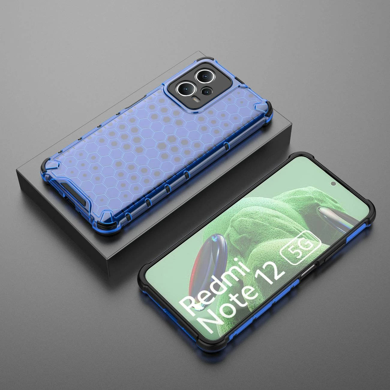 Mbështjellës Hurtel Honeycomb për Xiaomi Redmi Note 12 5G / Poco X5 5G, i kaltër Mbështjellës Hurtel Honeycomb për Xiaomi Redmi Note 12 5G / Poco X5 5G, i kaltër
